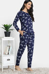Zivame 2 Mile Fashion Knit Cotton Pyjama Set - Medieval Blue — thumbnail 3